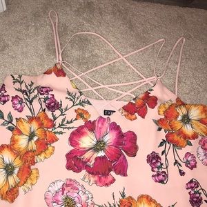 Strappy light pink with flower top